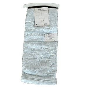 Just Imagine Embossed Baby Blanket Transportation Blue Cars Vehicles Fleece New